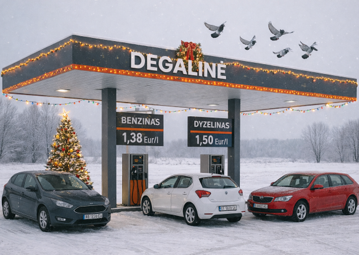 Gruodį degalų kainos Lietuvoje mažėja