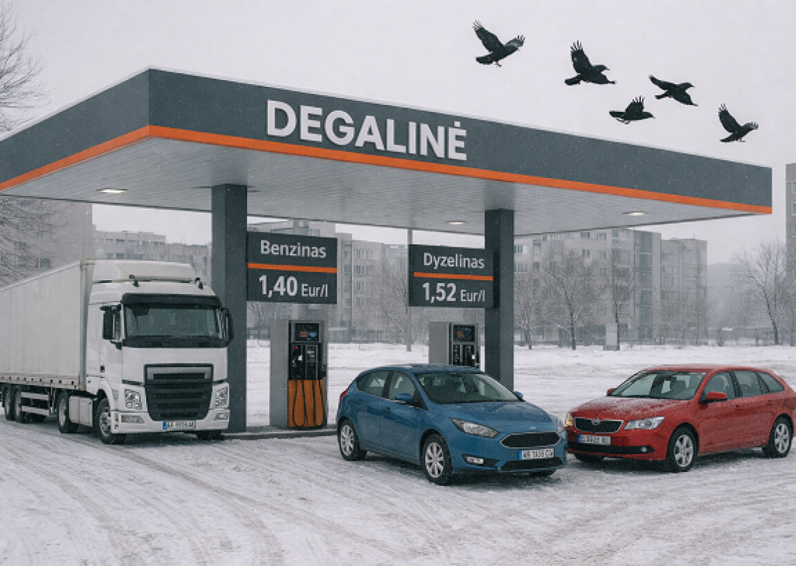 Per gruodį degalai Lietuvoje pigo 2–4 procentais