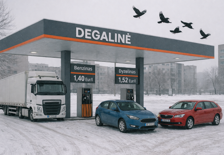 Per gruodį degalai Lietuvoje pigo 2–4 procentais