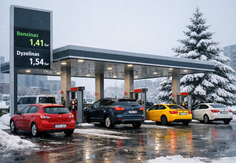 Degalai Lietuvoje šiuo metu 4–5 proc. pigesni nei prieš metus