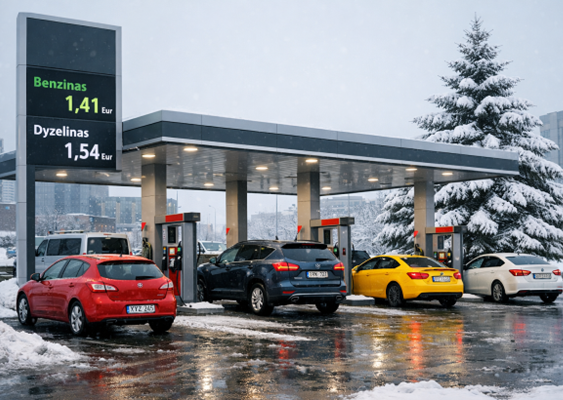 Degalai Lietuvoje šiuo metu 4–5 proc. pigesni nei prieš metus