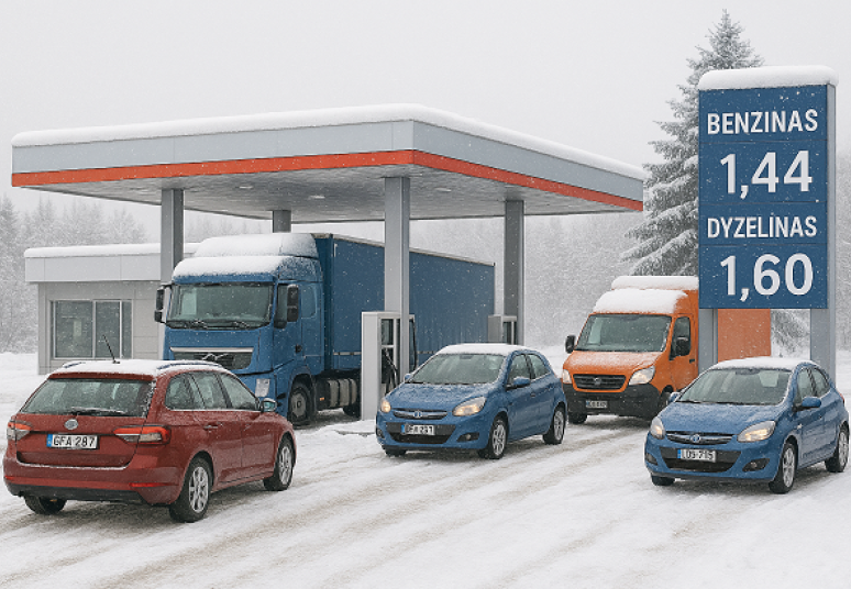 Degalų kainos kyla, skirtumas tarp dyzelino ir benzino kainų toliau didėja