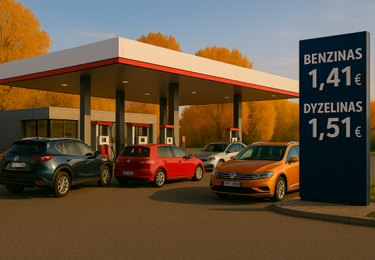 Skirtumas tarp dyzelino ir benzino kainų didėja ir toliau