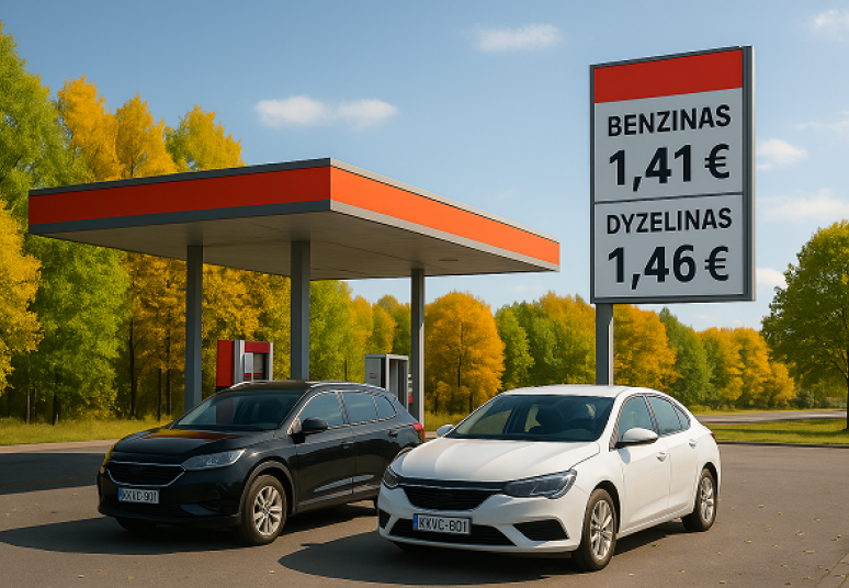 Spalį – pigesnis dyzelinas ir brangesnis benzinas, palyginti su rugsėju