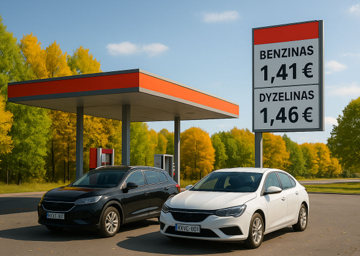 Spalį – pigesnis dyzelinas ir brangesnis benzinas, palyginti su rugsėju
