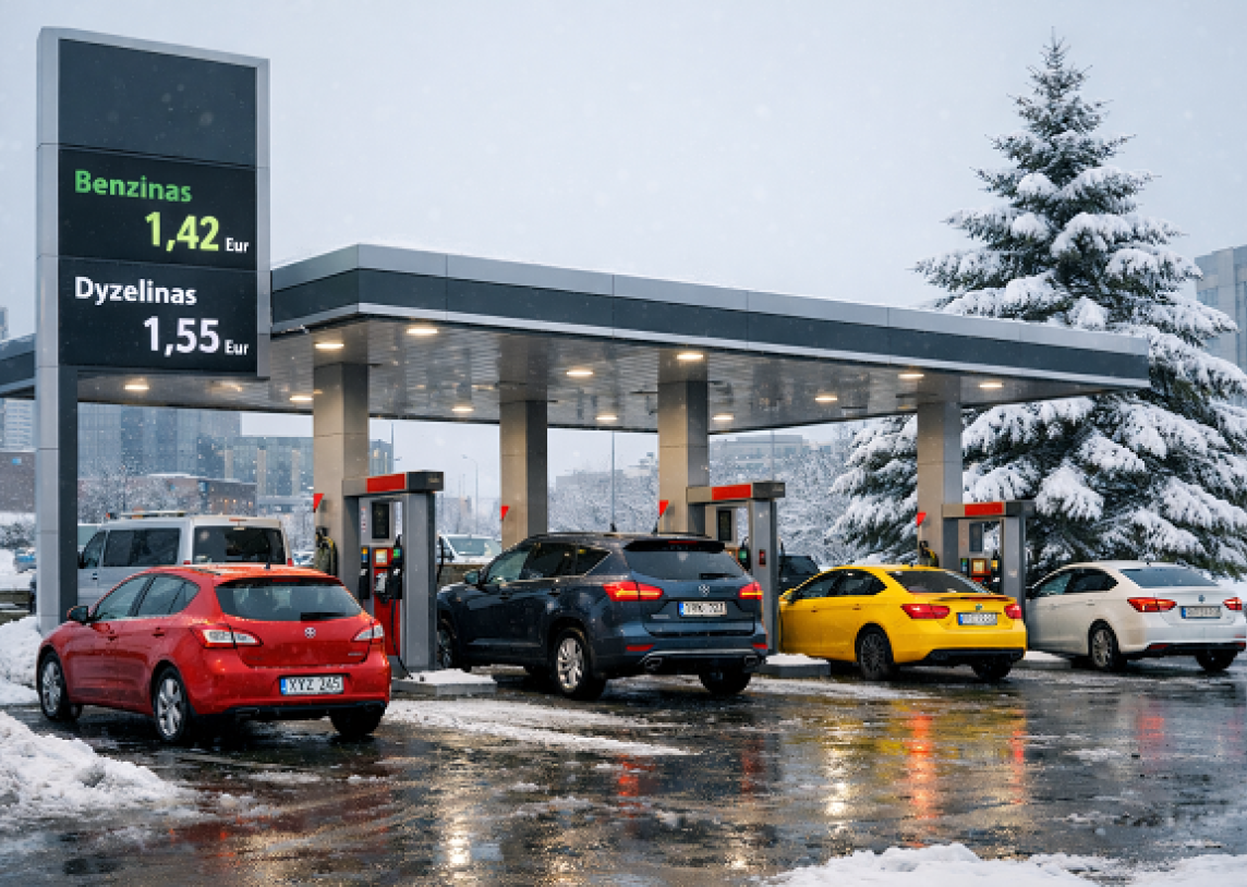 Degalai Lietuvoje šiais metais brango mažiau nei padidėjo akcizai