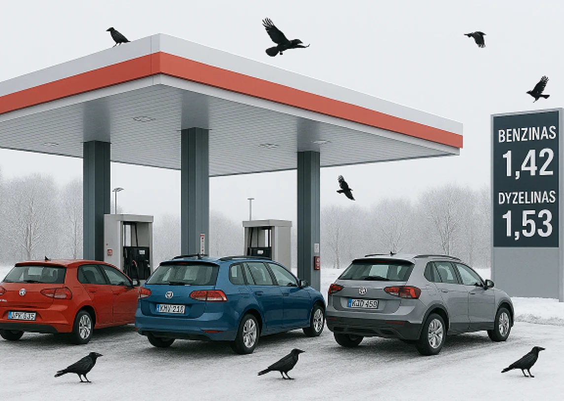 Nors akcizai degalams padidėjo, dyzelinas kainuoja tiek pat, kiek 2025 m. gruodžio mėnesį
