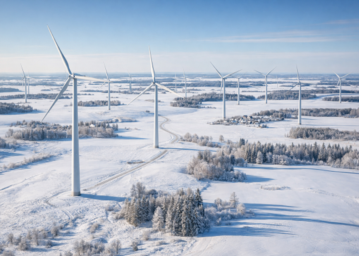 Vėjo elektrinės 2025 m. gruodį Lietuvoje pagamino didžiausią elektros energijos kiekį istorijoje