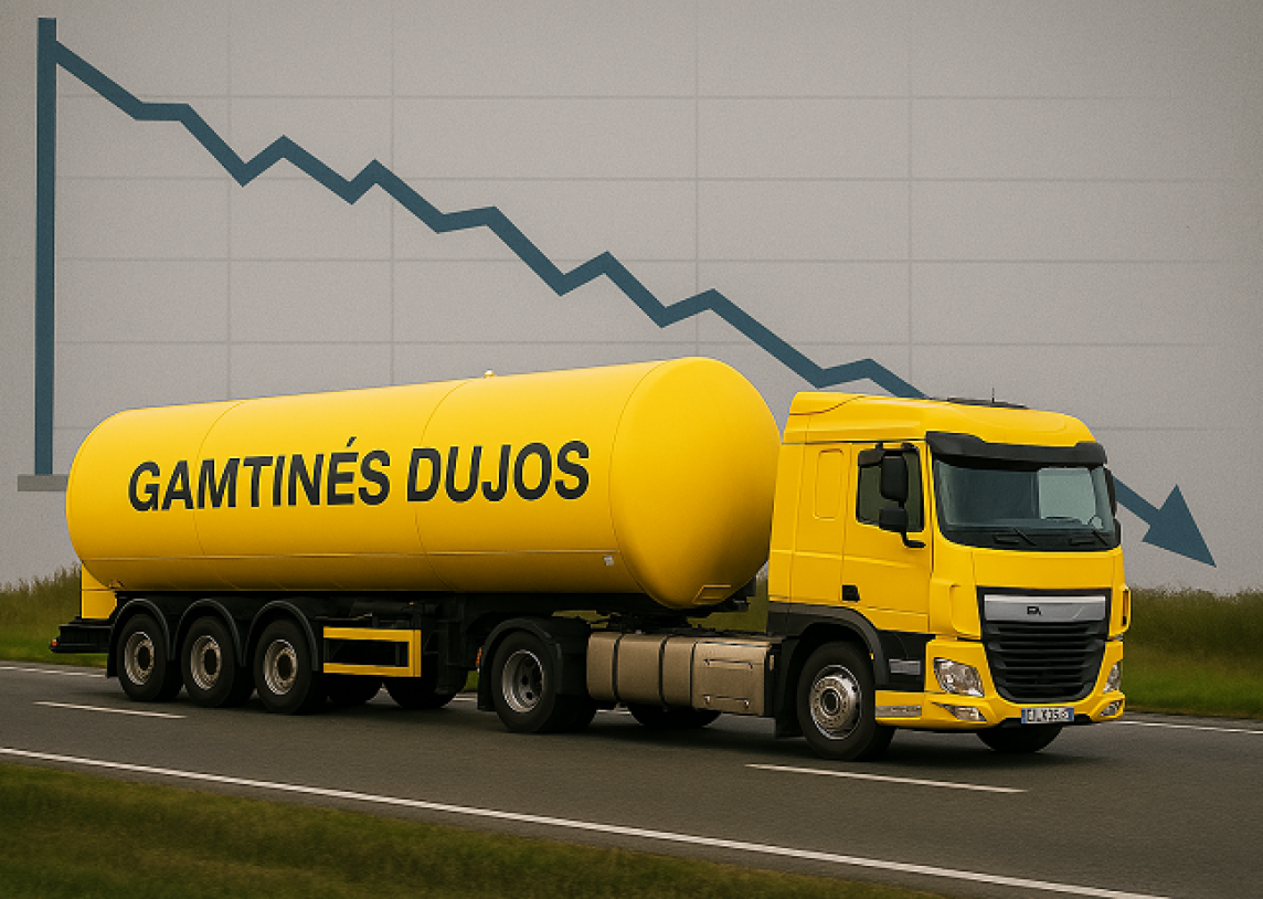 Gamtinių dujų ir degalų kainos toliau mažėjo