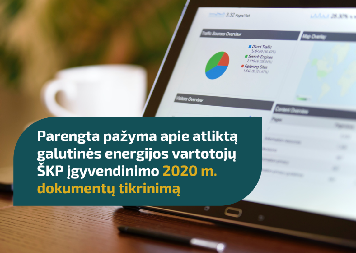 Parengta pažyma apie atliktą galutinės energijos vartotojų švietimo ir konsultavimo susitarimų priemonių įgyvendinimo 2020 metais dokumentų tikrinimą