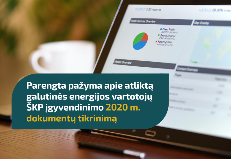 Parengta pažyma apie atliktą galutinės energijos vartotojų švietimo ir konsultavimo susitarimų priemonių įgyvendinimo 2020 metais dokumentų tikrinimą