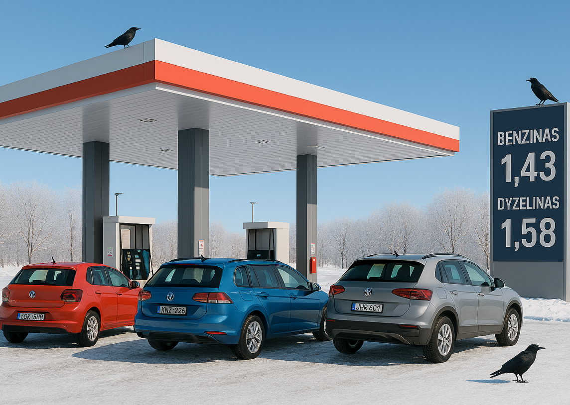 Skirtumas tarp dyzelino ir benzino kainų yra didžiausias per trejus metus