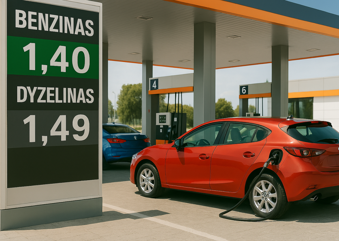 Benzino kaina Lietuvoje ketvirtą savaitę išlieka mažiausia tarp Baltijos šalių, o dyzelinas pigiausias Estijoje