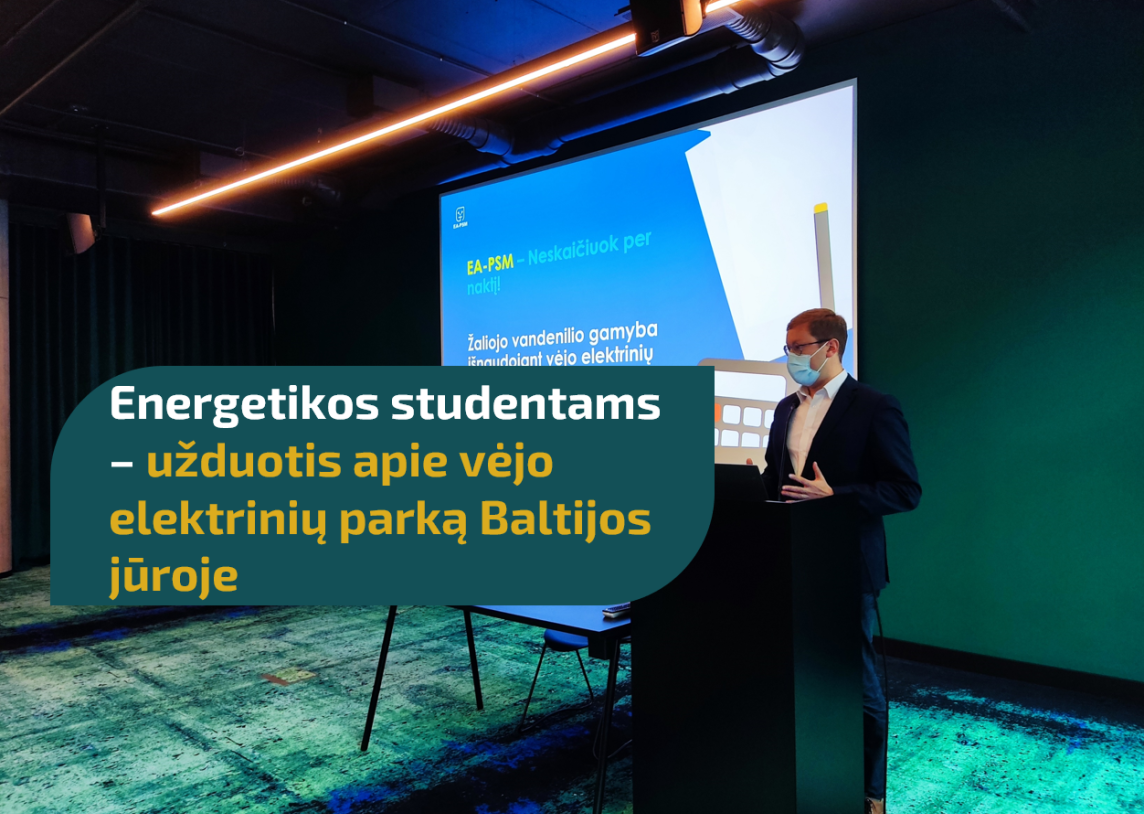 Energetikos studentams – užduotis apie vėjo elektrinių parką Baltijos jūroje