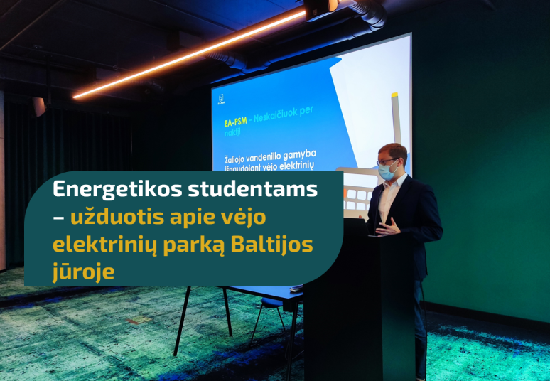 Energetikos studentams – užduotis apie vėjo elektrinių parką Baltijos jūroje