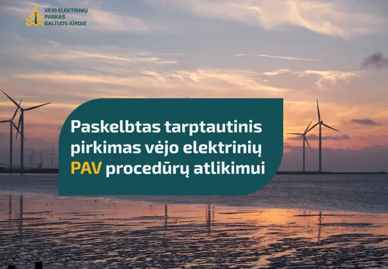 Paskelbtas tarptautinis pirkimas vėjo elektrinių PAV procedūrų atlikimui Lietuvos jūrinėje teritorijoje.