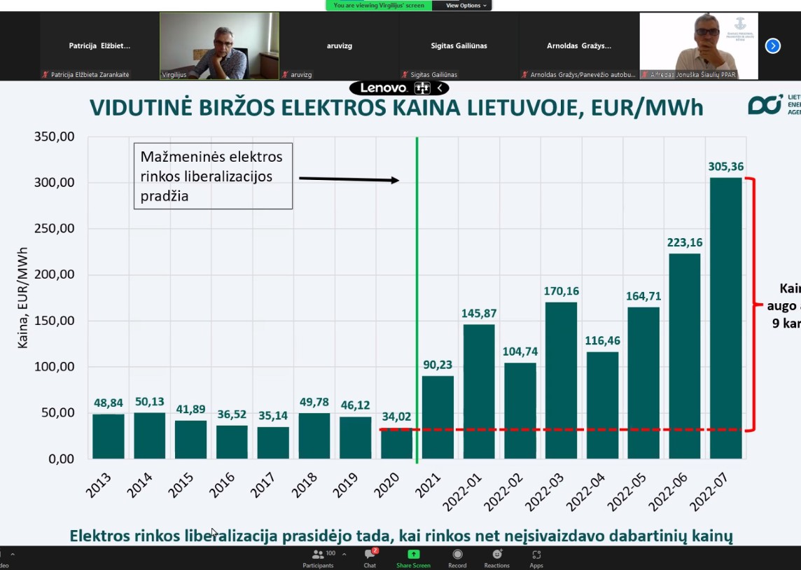 Verslo atstovams pristatyta elektros energetikos rinka