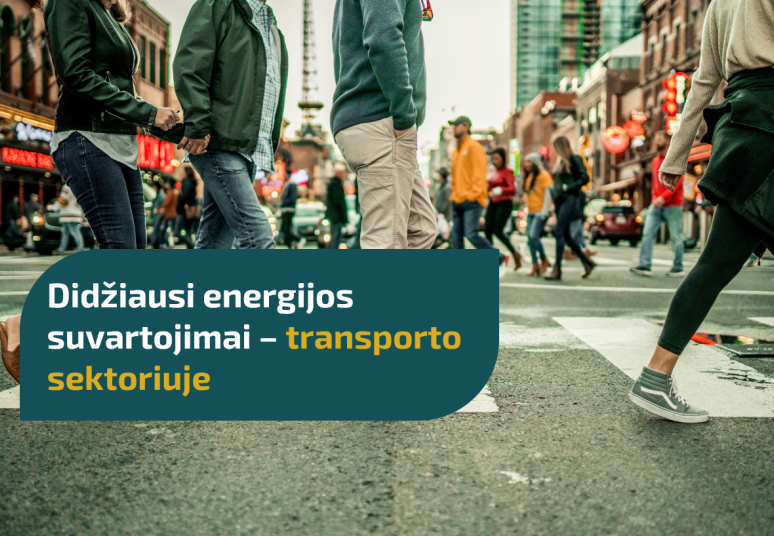 Didžiausi energijos suvartojimai – transporto sektoriuje